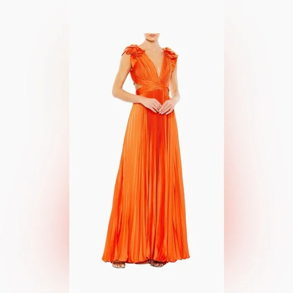 green emerald velvet dress Sunset Dream Yellow & Orange Maxi Dress XLarge main image 1